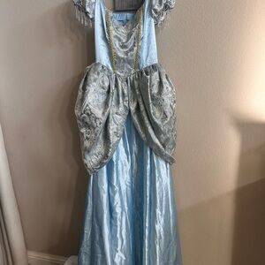 Elegant Blue and Silver Kids Formal Dress